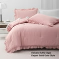 thumbnail image 4 of SLEEPBELLA 3pcs Luxury Ruffled Edge Trim , Soft Microfiber Inner Fill Down Alternative Shabby Chic Bedding Set, Pink (Queen), 4 of 6