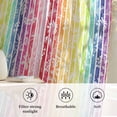 thumbnail image 6 of Dandelion Semi Sheer Curtains Drapes for Living Room, Bedroom, French Doors Window 54 Inches Long, Rainbow Stripes Modern Minimalist Flowers Rod Pocket Chiffon Curtain Drapery Voile Draperies Panel, 6 of 8