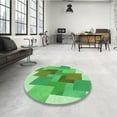 thumbnail image 4 of Ahgly Company Machine Washable Indoor Rectangle Transitional Dark Lime Green Area Rugs, 8' x 12', 4 of 7