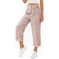 thumbnail image 2 of Drovellove Women's Plus Size Summer Casual Capris with Elastic Waistband, Button Detail, and Zipper Pockets | Stretchy Polyester Shorts for Lounging, Walking, or Outdoor Activities, 2 of 5