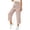 Brown, variant on Levmjia Women's Striped Capri Pants High Waisted Casual Ankle Length Trousers with Pockets Elastic Waist Button Closure Cuffed Hem for Summer