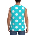 thumbnail image 4 of Balery Aqua And White Polka Dot Camisetas sin mangas para hombre, absorbe la humedad y protege contra el mal olor.-3X-Large, 4 of 7