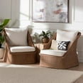thumbnail image 4 of bali & pari Derris Bohemian Peanut Brown Braided Rattan 2-Piece Arm Chair Set, 4 of 11