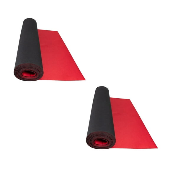 20' x 27" Red Neoprene Floor Runner, 2 Pack - Non Skid Bottom, Protect All Floor Surfaces - Reusable Floor Protector with Slip-Proof Surface