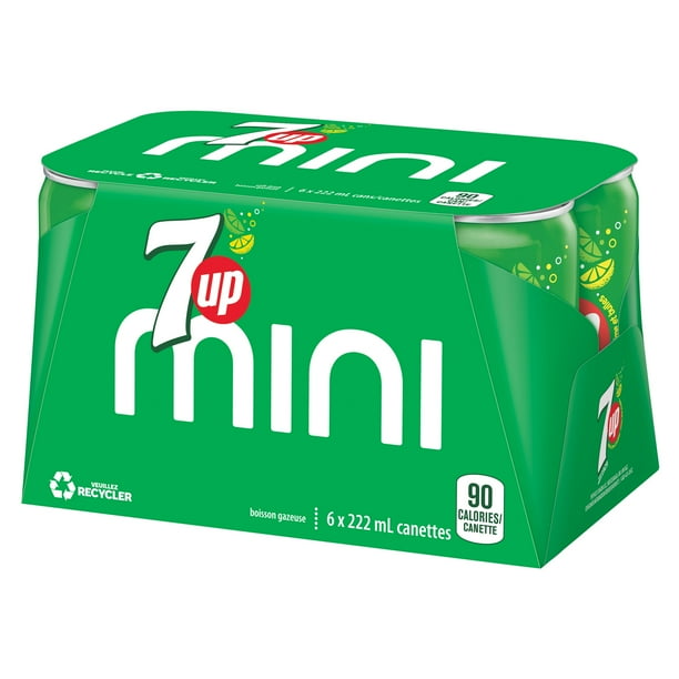 7UP Lemon Lime Soft Drink 6 x222 mL, Mini Cans - Walmart.ca