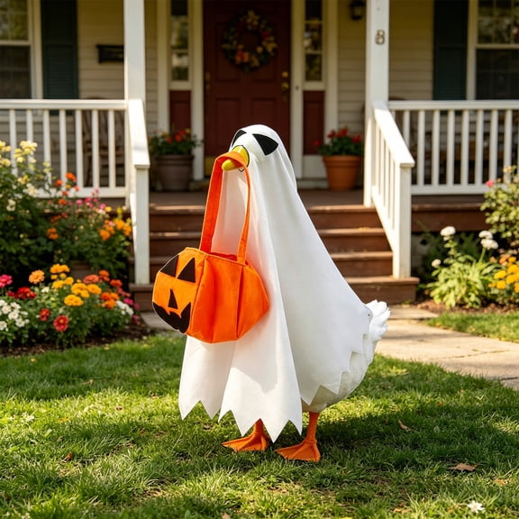 AuroraX Goose Clothes for Porch Goose Halloween Goose Outfit for Cement Goose 19 inch 17 inch Fall Holiday Lawn Garden Decor Outdoor Yard Porch Goose Accessories
