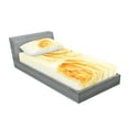 thumbnail image 2 of Ambesonne Abstract Fitted Sheet & Pillow Sham Set, Watercolor Rose Flower, Twin, Yellow and Beige, 2 of 2