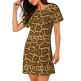 thumbnail image 2 of Vsdgher Motif Peau de Serpent Chemise de Nuit à Manches Courtes Col Rond Mignonne Robe de Nuit Confortable, 2 of 6