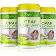 Care Touch CPAP Mask Cleaning Wipes - Scented - 3 Packs of 70 Scented Cleaning Wipes for CPAP Masks (210 Total) - Made in The USA
