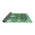 thumbnail image 2 of Ahgly Company Indoor Square Abstract Turquoise Blue Modern Area Rugs, 7' Square, 2 of 4