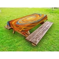 thumbnail image 1 of Fractal Outdoor Tablecloth, Hippie Style Vortex Spiral Rotary Colorful Chaotic Unusual Turning Contrast Design, Decorative Washable Fabric Picnic Tablecloth, 58 X 104 Inches, Orange Blue, by Ambesonne, 1 of 2