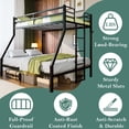thumbnail image 5 of Dolonm Twin over Full Metal Bunk Bed for Teens, Heavy Duty Noise Free Bunk Bed Sturdy with Support Leg, Ladder and Guardrails for Bedroom, Easy Assembly, Black, 5 of 13
