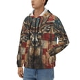 thumbnail image 3 of Naloa American Flag Deer Art Men’s Hoodies, Zip up Hoodie, Sweatshirts,Hoodies for Men Sizes S-3XL-X-Large, 3 of 5