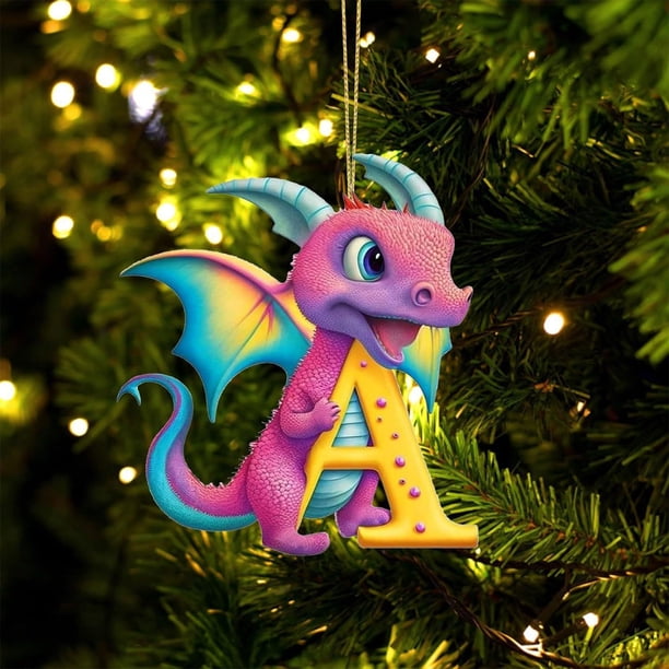 Christmas Acrylic 26 Letter Dinosaur Pendant Letter Dinosaur Party Decoration Pendant