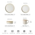thumbnail image 5 of ALOFMO 16-Piece Ribbed Stoneware Dinnerware Set, Service for 4 - Beige Reactive Glaze, Modern Rustic Style, Microwave & Dishwasher Safe,Rustic Farmhouse Style for Everyday Use, 5 of 9