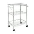 Hyper Tough 3Tier Multipurpose Rolling Cart, Chrome Color, 495lbs Load