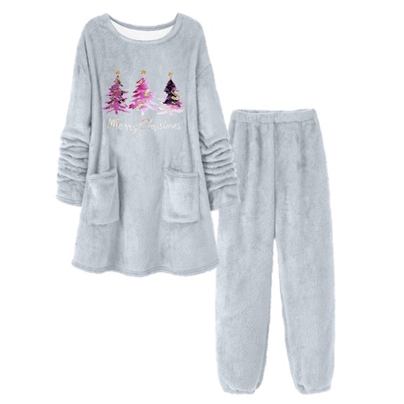 Christmas Pajamas Comfortable Festive Printed Sleepwear With Pockets For Holiday Relaxation