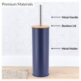 thumbnail image 6 of Navy Blue Metal Toilet Brush and Holder Set With Bamboo Lid, 6 of 8