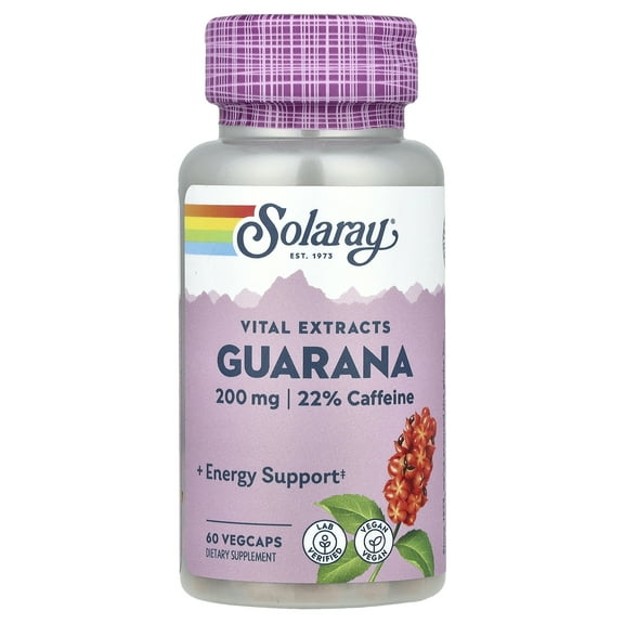 Solaray Vital Extracts, Guarana, 60 Vegcaps