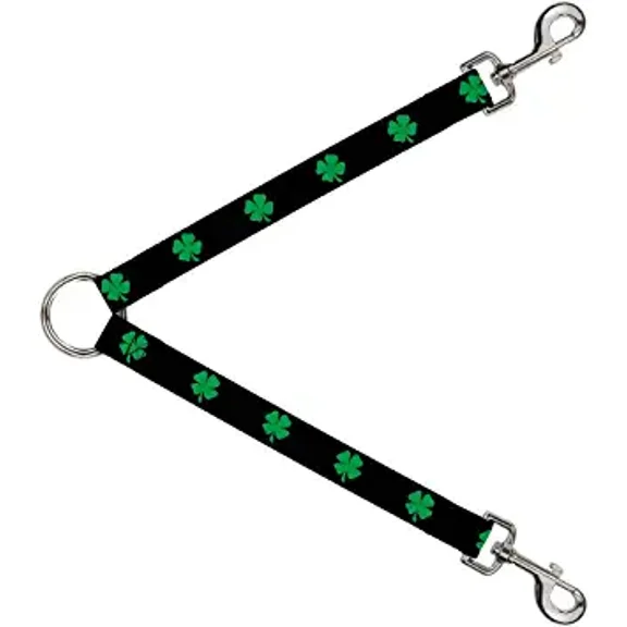 Dog Leash Splitter St Pats Black Green 1 Foot Long 1 Inch Wide