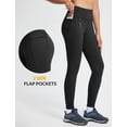 thumbnail image 3 of BALEAF Women's Thick Fleece Lined Warm Leggings Thermal Winter Pants Water Resistant Hiking High Waisted Black XL, 3 of 7