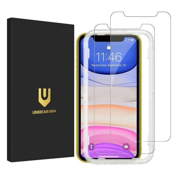 UNBREAKcable Tempered Glass Screen Protector for iPhone 11/XR [2 Pack], 2.5D Double Defense, Anti-Scratch