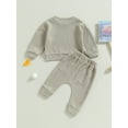 thumbnail image 4 of Qtinghua Newborn Infant Baby Boy Girl Waffle Outfits Long Sleeve Sweatshirt Tops Pants Fall Winter Clothes Apricot 6-9 Months, 4 of 9