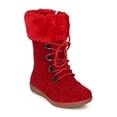 thumbnail image 1 of New Girls Faux Suede Lace Up Faux Fur Cuffed Winter Boot - 18068 By Jelly Beans, 1 of 5