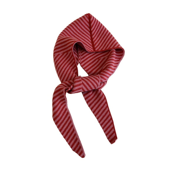 Bufanda con capucha para mujer, bufanda informal con dibujos animados, regalo de año Nuevo, chal envolvente a prueba de viento Rojo