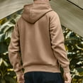thumbnail image 4 of bbymog Mens' Hoodies Casual Loose Long Sleeve Hooded Sweatshirts Fashion Classic Solid Color Pullover Top with Pocket Khaki L, 4 of 5