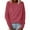 Red, variant on Teissuly Fashion Women Casual Solid Long Sleeve Pullover Plush Sweatshirt Tops