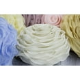thumbnail image 4 of Beautiful Handmade 3D Rose with Custom Made Fabric Decorative Throw Pillow 16" Round (Ivory, Case+Insert), 4 of 5