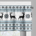 thumbnail image 5 of Ambesonne Nordic Valance & Curtain, Zigzag Reindeer and Snow, 55"x24", Black White Sky Blue, 5 of 6