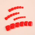 thumbnail image 2 of Ongles de Pieds Rouges Pressés, Faux Ongles Carrés pour Pieds, Faux Ongles de Pieds Rouges, Ongles de Pieds Pressés Brillants, 12 Tailles, 24 Pcs, 2 of 4