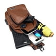 thumbnail image 5 of Men Leather Chest Sling Packs Shoulder Cross Body Bag Packs Satchel Packs Purse, 5 of 5