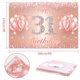 thumbnail image 2 of Fondo De Pancarta De Feliz Cumpleaños Número 31, Suministros De Decoración Para Fiesta De 31 Cumpleaños Para Mujeres O Hombres, Oro Rosa, 4 X 6 Pies, 2 of 5