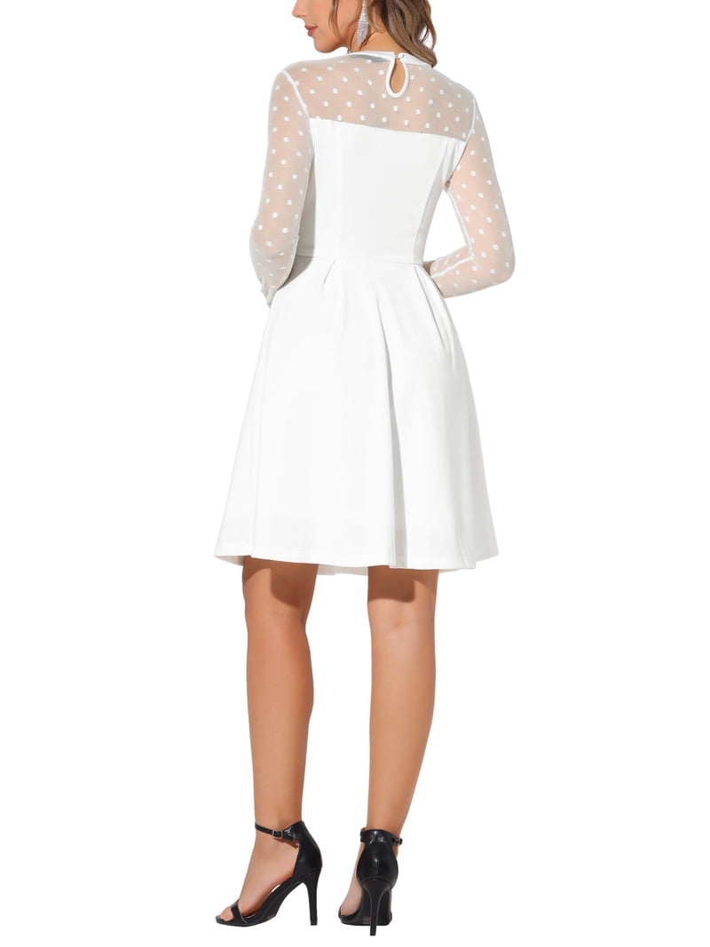 knee length dresses for ladies Women's White Mesh Maxi Dress