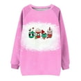 thumbnail image 4 of IROINNID Christmas Sweatshirts for Women Loose Crewneck Pullover Shirts Blouse Christmas Sweatshirt Tops,Pink, 4 of 4