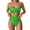 Z01A Light Green, variant on Women Long Sleeve Crop Top Two Piece Cheeky High Cut Thong Bikini Swimsuit Floral Rash Guard Bathing Suit Black XL