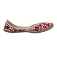 thumbnail image 5 of Women Red Punjabi Jutti Ethnic Handmade Leather Indian Wedding Shoes For Women's US 7 / EURO 37, 5 of 5