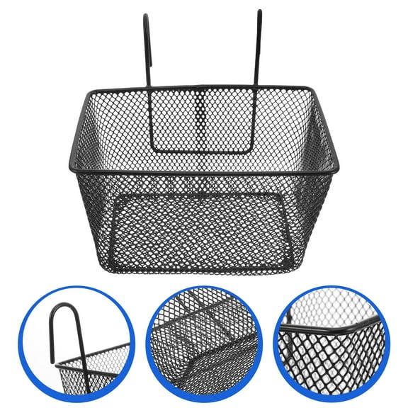 OUNONA Multi-function Bike Basket Convenient Front Basket Iron Riding Basket Bike Accessory