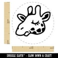 thumbnail image 2 of Sleepy Giraffe Head Self-Inking Rubber Stamp Ink Stamper - Lime Green Ink - Medium 1 Inch, 2 of 7