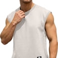 thumbnail image 3 of USNSM (M-5XL) Mens Big and Tall Workout Tank Tops Cotton Cut Off Sleeveless Muscle Shirts Gym Athletic Running T Shirt White XXL, 3 of 7