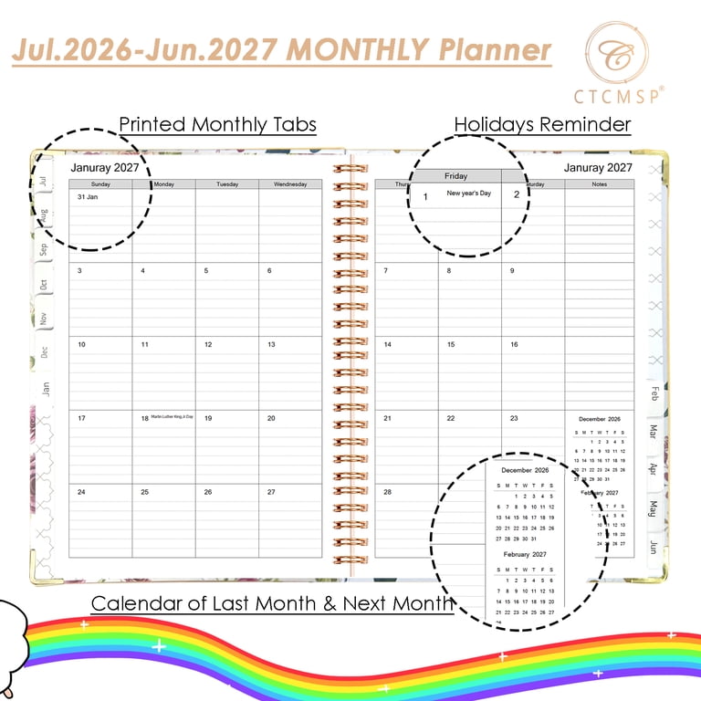 CTCMSP 2026-2027 Academic Planner, Floral Hardcover photo 2