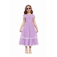 thumbnail image 5 of Arshiner Girls Summer Maxi Dresses Short Sleeve Casual Flowy Tiered A-Line Dress with Pockets, 5 of 5