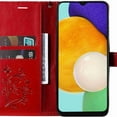 thumbnail image 2 of Dteck Galaxy A13 5G Case, Samsung A13 5G Wallet Case PU Leather Elegant Embossed Magnetic Cover with Flip Kickstand Card Holder Cover for Samsung Galaxy A13 5G Big Butterfly, Red, 2 of 4