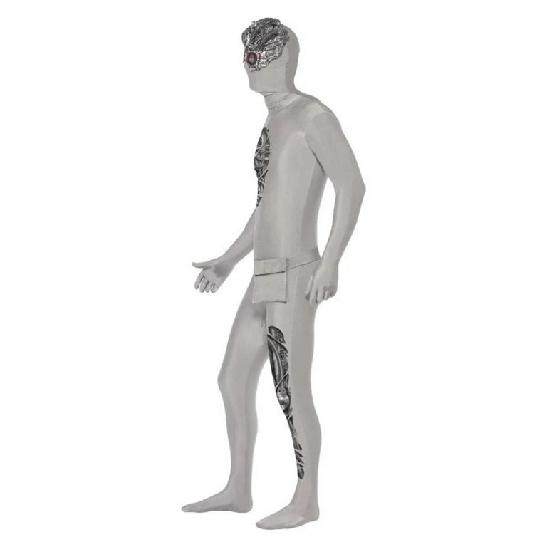 Robotic Second Skin Costume Grey Adult Robotic Second Skin Costume Grey Adult