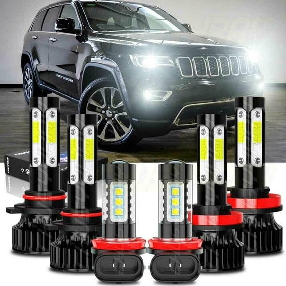 For Jeep Grand Cherokee 2014 2015 2016 2017 2018 LED Headlight Fog Light Kit Bulbs
