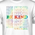 thumbnail image 2 of Teelocity Be Kind Repeat Graphic T-Shirt (2XL - Standard Fit, White Rainbow), 2 of 4