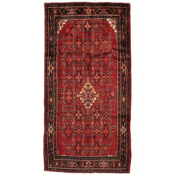 Pasargad Home Vintage Azerbaijan Red Lamb's Wool Area Rug  5' 0" X 9'11"
